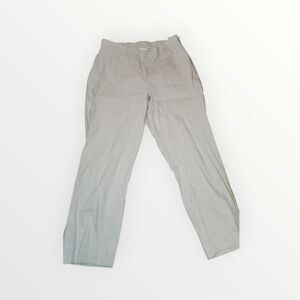 J.Jill Cropped Pants Linen Stretch Size S P Zinc White Button Cuffs